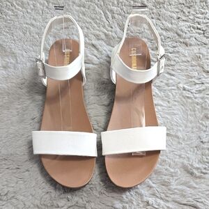 Cushionaire white strappy sandals